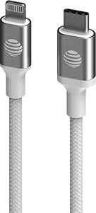 AT&T 4-Foot USB C to Lightning Cable - White